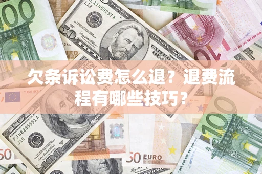 武汉欠条诉讼费怎么退？退费流程有哪些技巧？