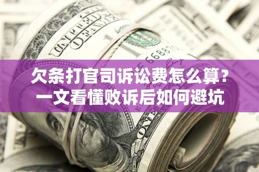 武汉欠条打官司诉讼费怎么算？一文看懂败诉后如何避坑